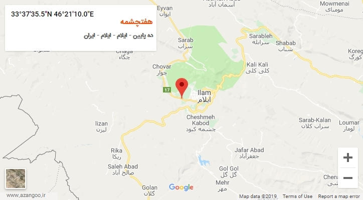 روستای هفتچشمه بر روی نقشه