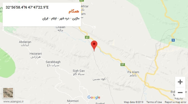 روستای همگام بر روی نقشه