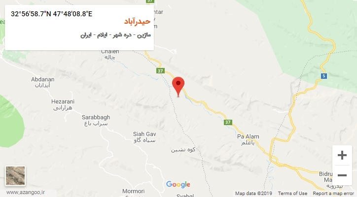 روستای حیدرآباد بر روی نقشه