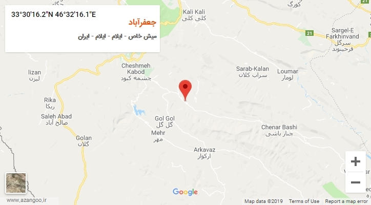 روستای جعفرآباد بر روی نقشه