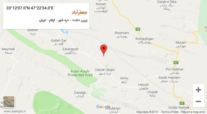 روستای جعفرآباد بر روی نقشه