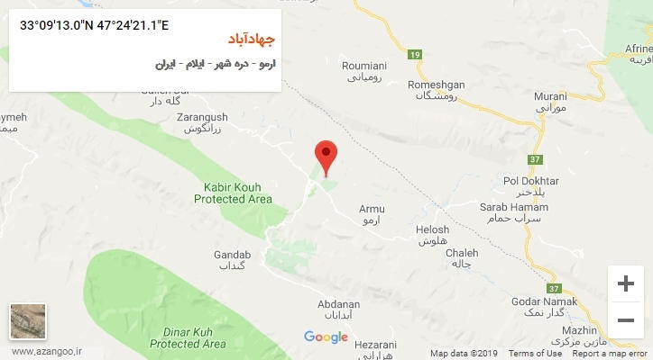 روستای جهادآباد بر روی نقشه