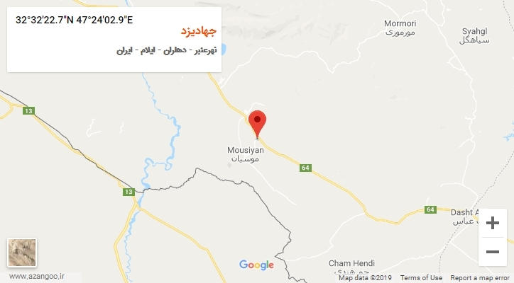 روستای جهادیزد بر روی نقشه