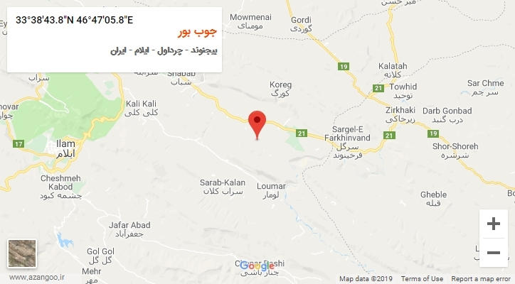 روستای جوب بور بر روی نقشه