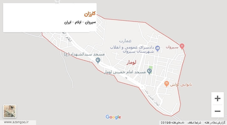 دهستان کارزان بر روی نقشه