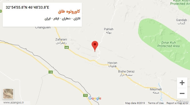 روستای کاوروتوه طاق بر روی نقشه