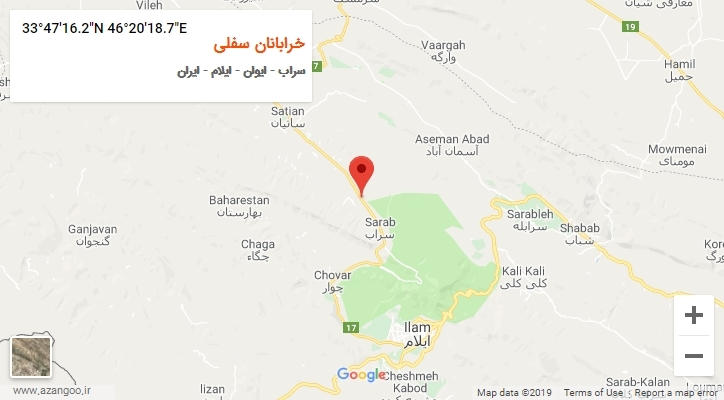 روستای خرابانان سفلی بر روی نقشه