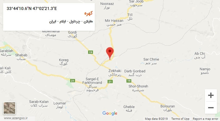 روستای کهره بر روی نقشه