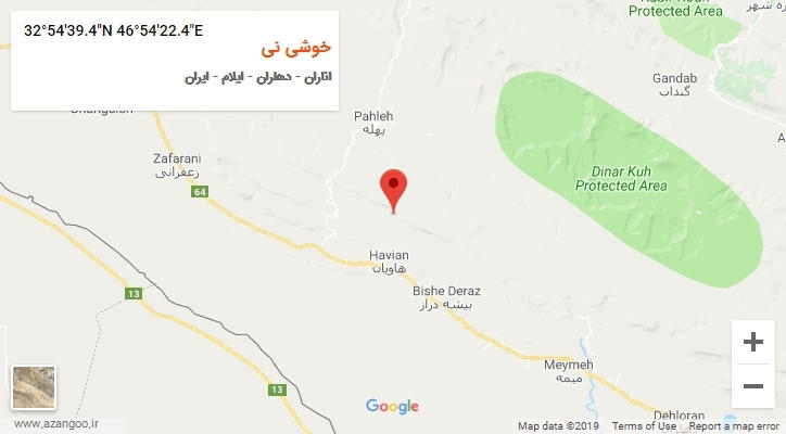 روستای خوشی نی بر روی نقشه