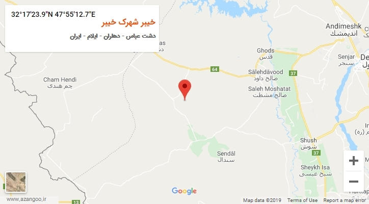 روستای خیبر شهرک خیبر بر روی نقشه