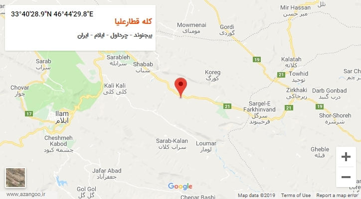 روستای کله قطارعلیا بر روی نقشه