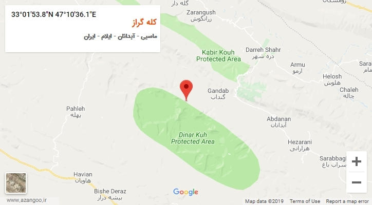 روستای کله گراز بر روی نقشه