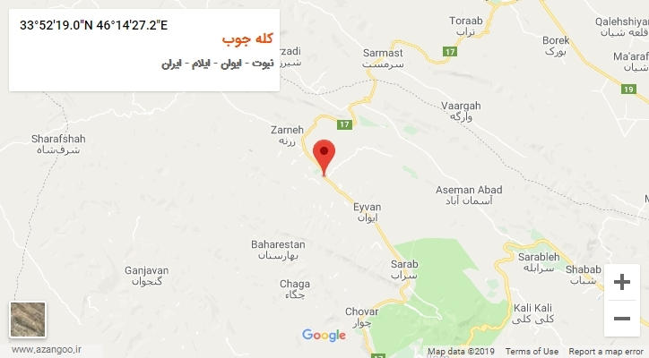 روستای کله جوب بر روی نقشه