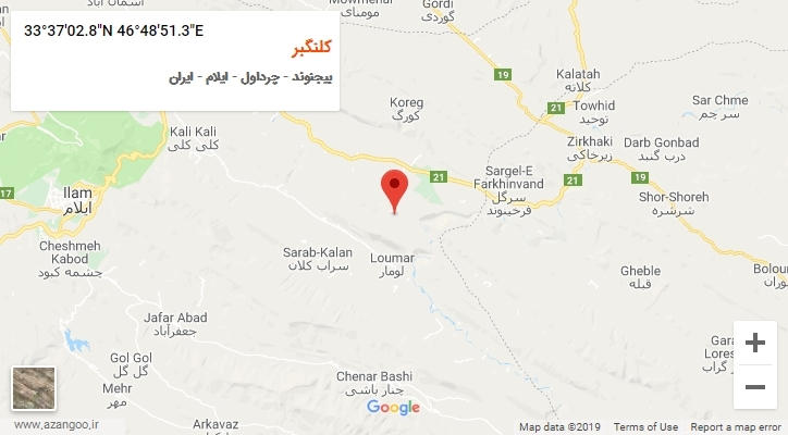 روستای کلنگبر بر روی نقشه