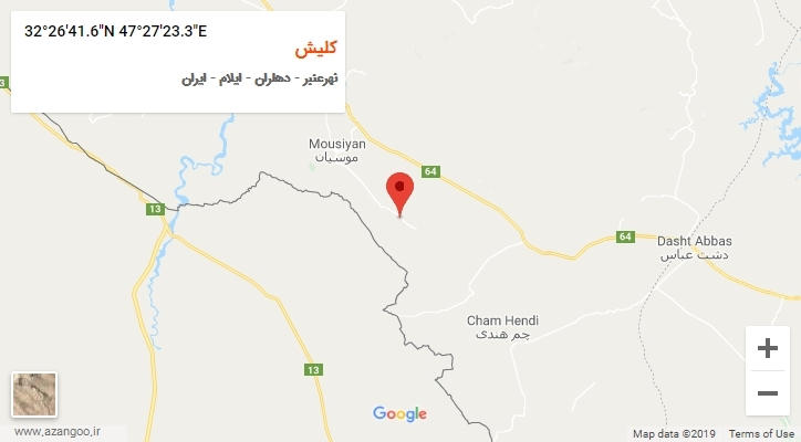 روستای کلیش بر روی نقشه