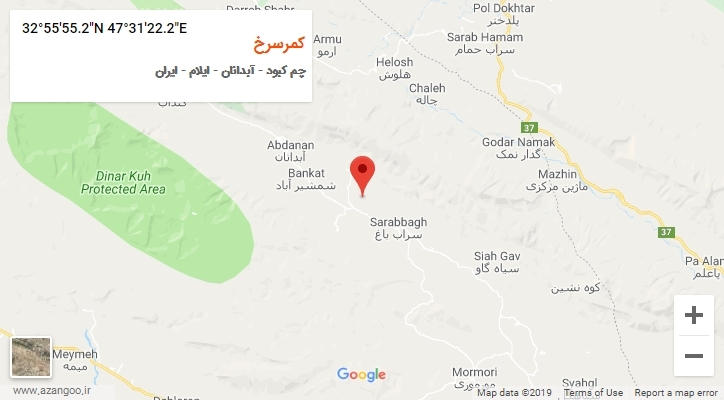 روستای کمرسرخ بر روی نقشه