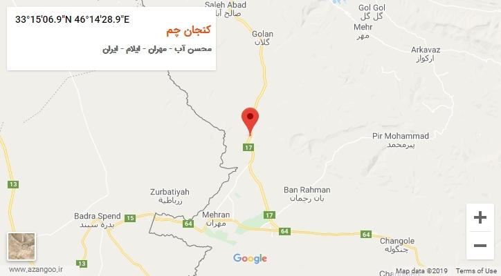 روستای کنجان چم بر روی نقشه