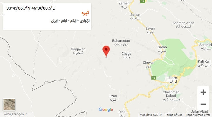 روستای کپره بر روی نقشه