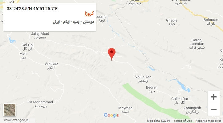 روستای کروزا بر روی نقشه