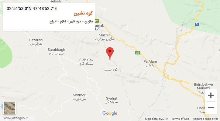 روستای کوه نشین بر روی نقشه