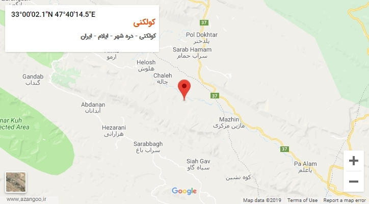 روستای کولکنی بر روی نقشه