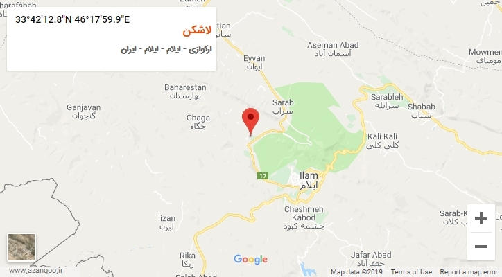 روستای لاشکن بر روی نقشه