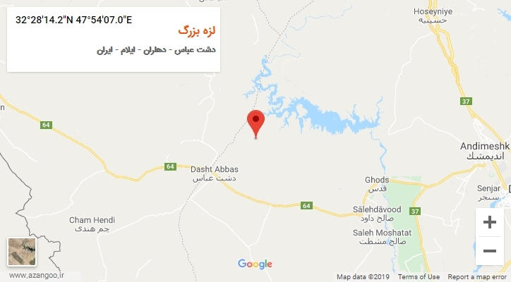 روستای لزه بزرگ بر روی نقشه