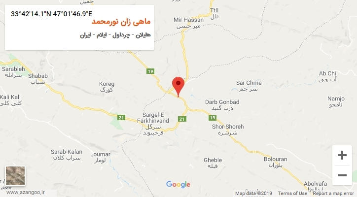 روستای ماهی زان نورمحمد بر روی نقشه