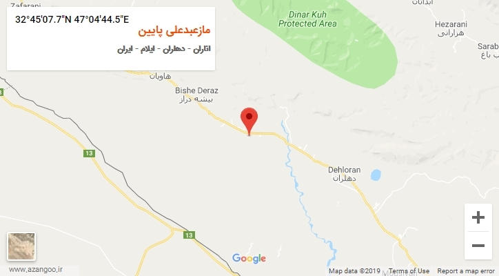 روستای مازعبدعلی پایین بر روی نقشه