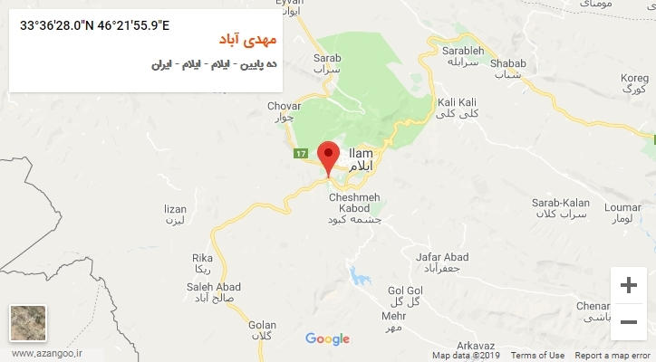 روستای مهدی آباد بر روی نقشه