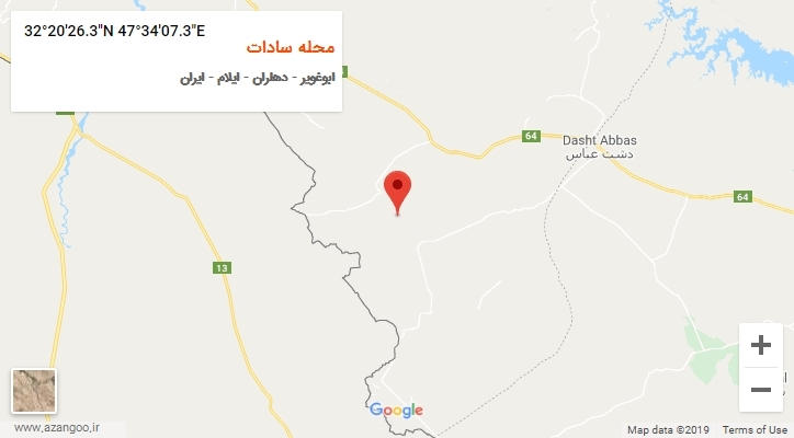روستای محله سادات بر روی نقشه