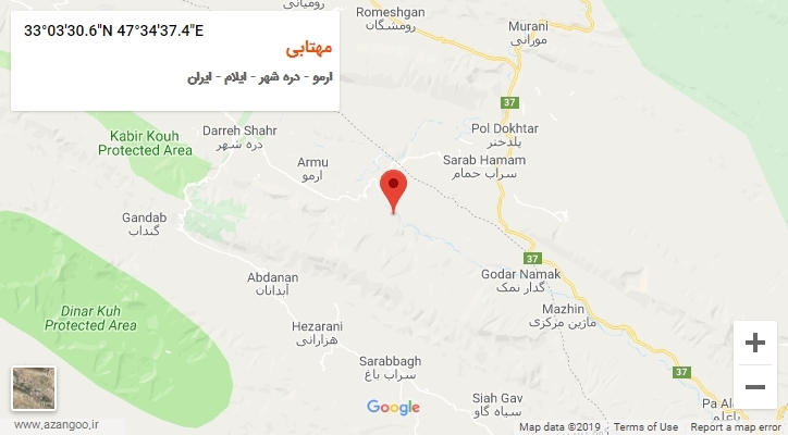 روستای مهتابی بر روی نقشه