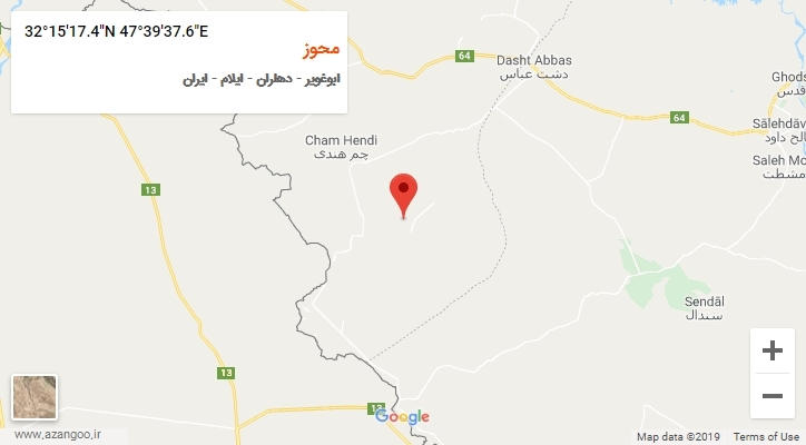 روستای محوز بر روی نقشه