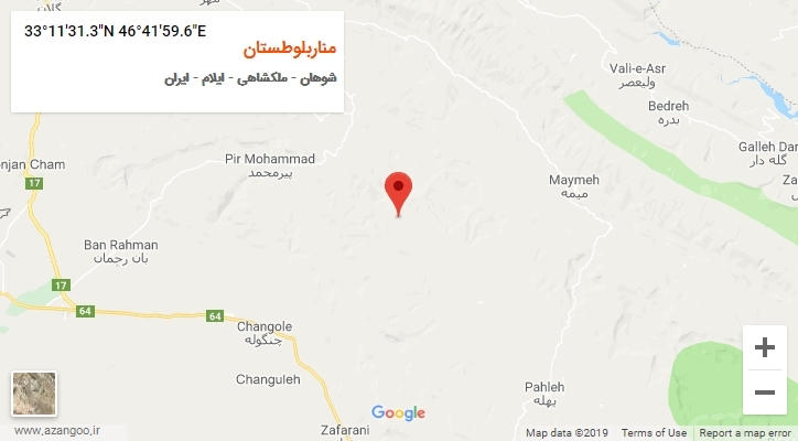 روستای مناربلوطستان بر روی نقشه
