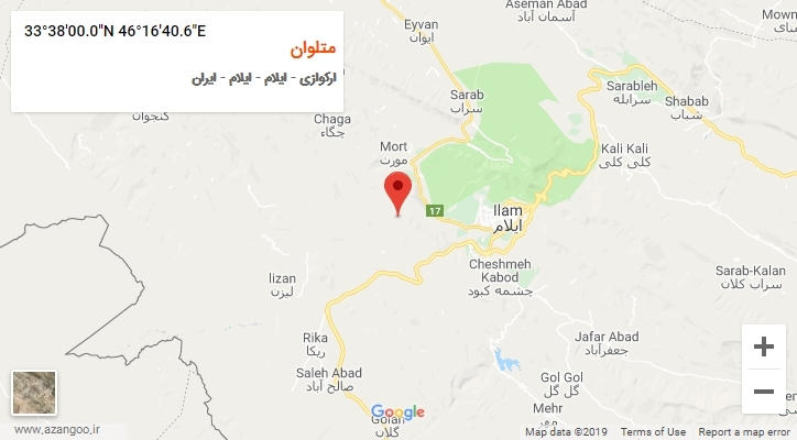 روستای متلوان بر روی نقشه