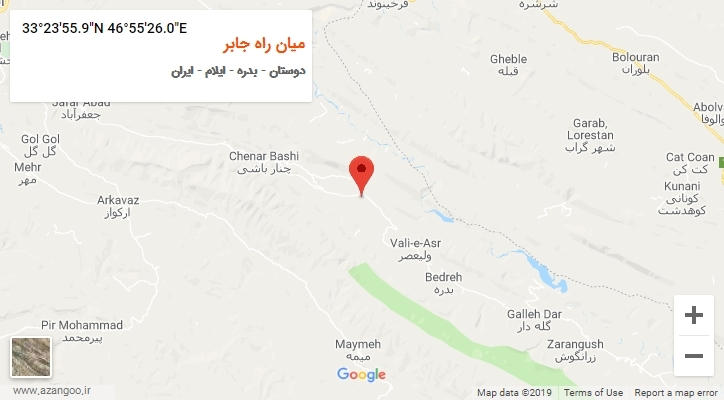 روستای میان راه جابر بر روی نقشه