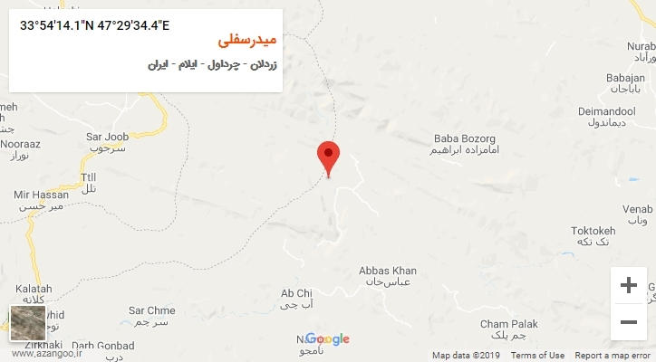 روستای میدرسفلی بر روی نقشه