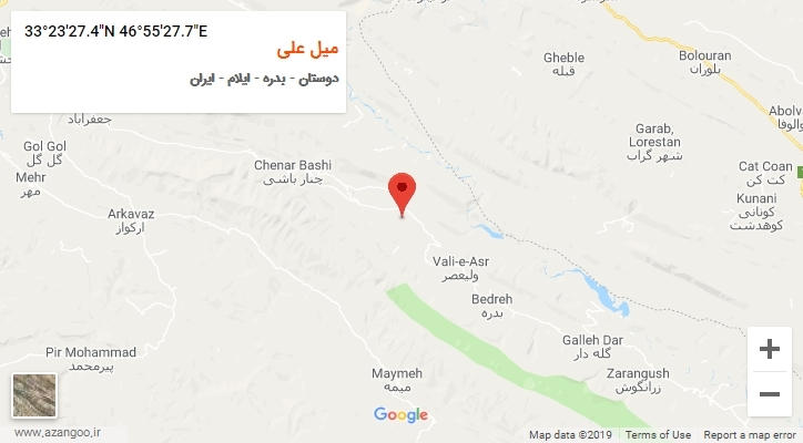 روستای میل علی بر روی نقشه