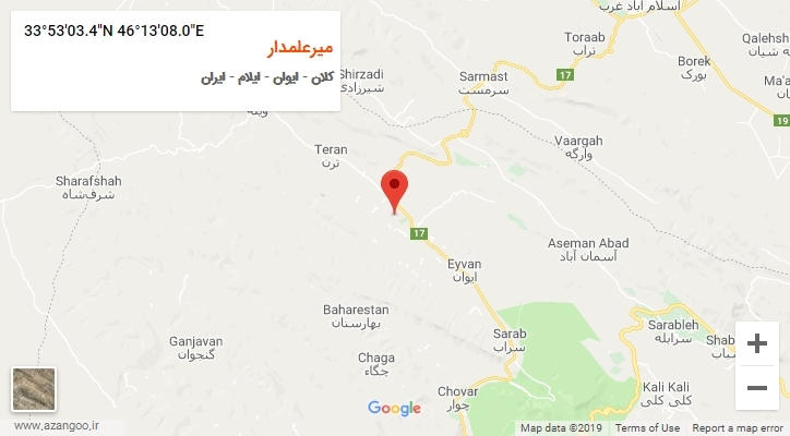 روستای میرعلمدار بر روی نقشه