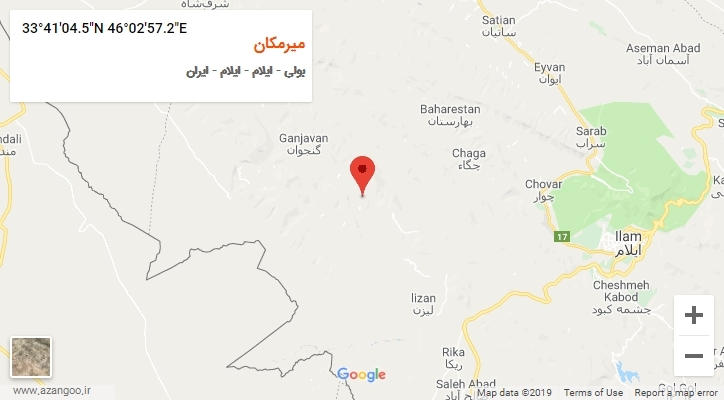 روستای میرمکان بر روی نقشه