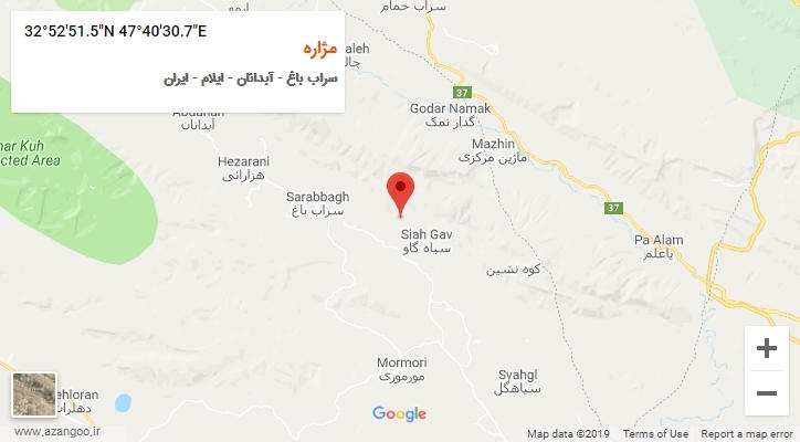 روستای مژاره بر روی نقشه