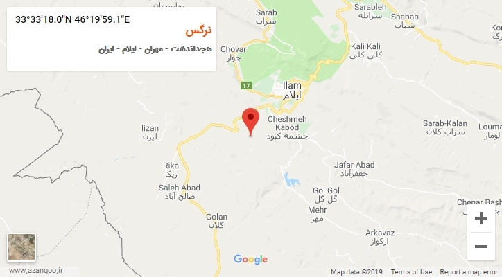 روستای نرگس بر روی نقشه