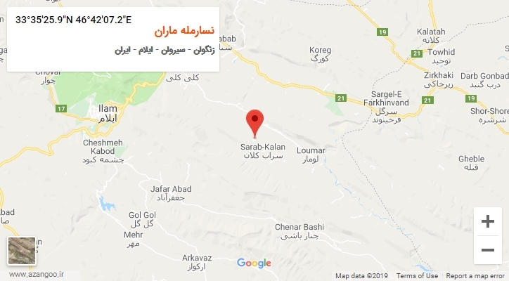 روستای نسارمله ماران بر روی نقشه