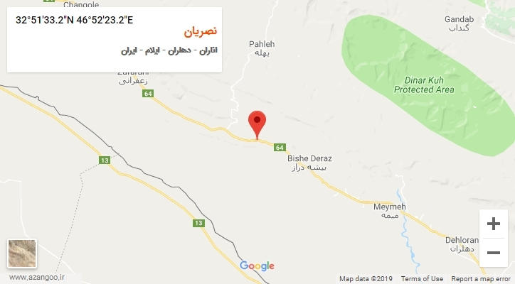 روستای نصریان بر روی نقشه