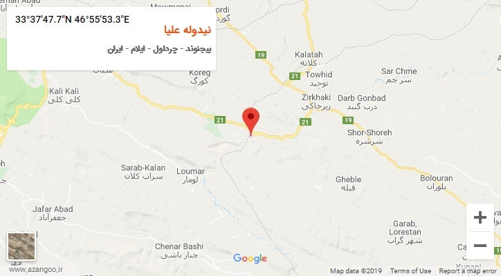 روستای نیدوله علیا بر روی نقشه