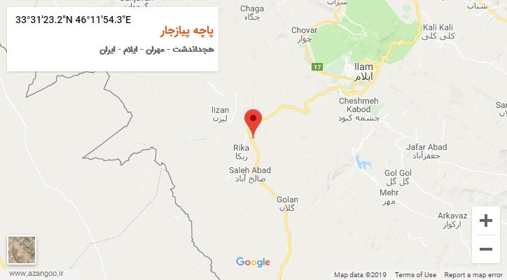 روستای پاچه پیازجار بر روی نقشه