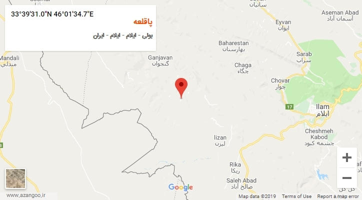 روستای پاقلعه بر روی نقشه