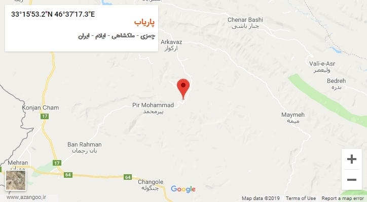 روستای پاریاب بر روی نقشه