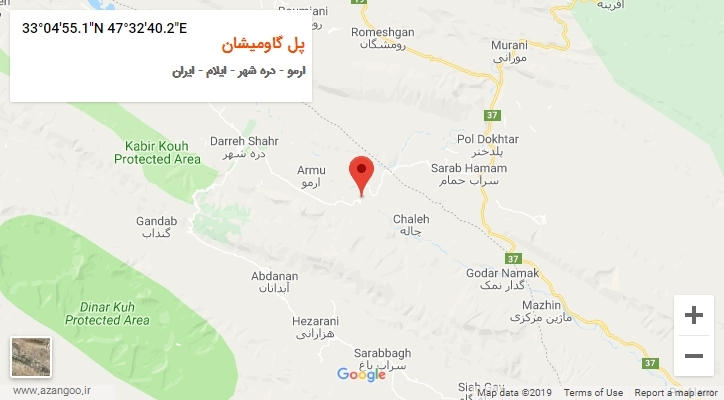 روستای پل گاومیشان بر روی نقشه