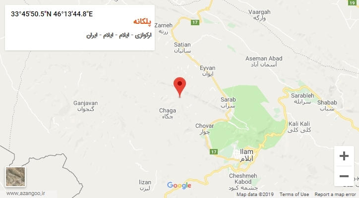 روستای پلکانه بر روی نقشه